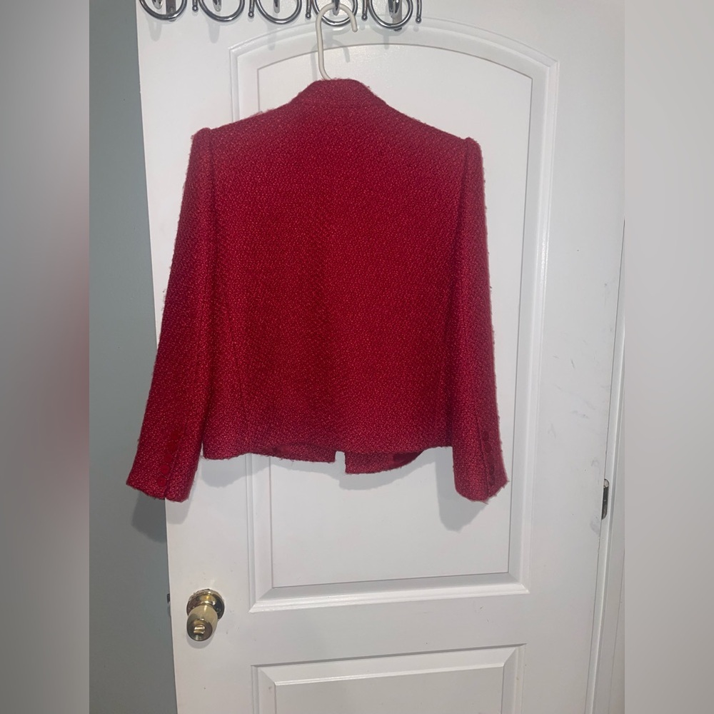 New! SER.O.YA Kristen Boucle Lady Buttoned Jacket Ruby Red Blazer ♥️ Small - Picture 15 of 15